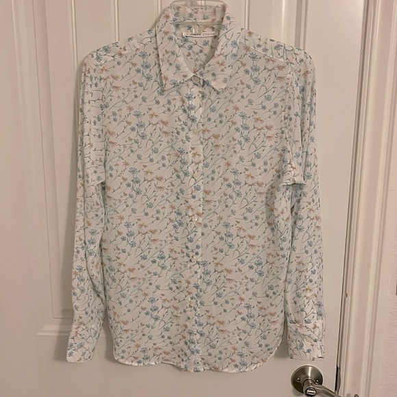 Violet + Claire women’s M. White & blues, pinks, yellows, & greens Floral Blouse - Picture 1 of 12